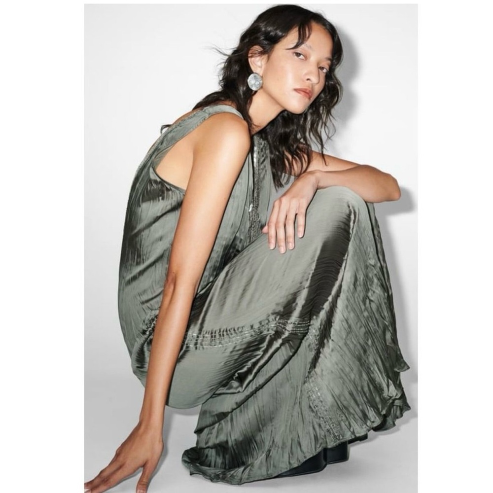 Zara Olive Green Maxi Dress